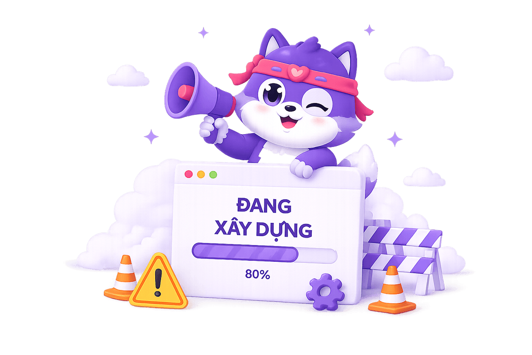 Không Phải Lo mascot đang xây dựng